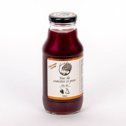 Suc de coacăze și pere fără zahăr – Livada Domniței (330 ml)