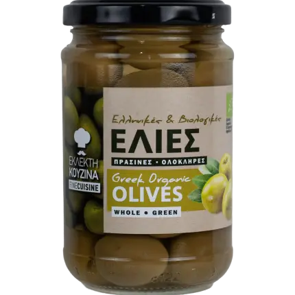 Măsline Verzi Întregi Bio în Saramură – BioAgros Fine Cuisine 980g
